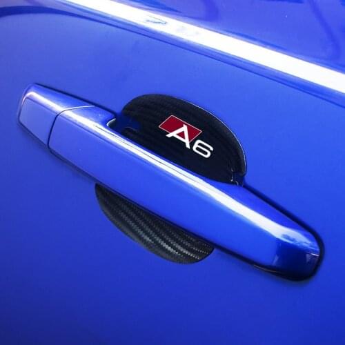 For Audi A3 A4 A5 A6 A7 A8 Q3 Q5 Q7 Q8 accessories 4Pcs car door bowl carbon fiber cloth decorative protection