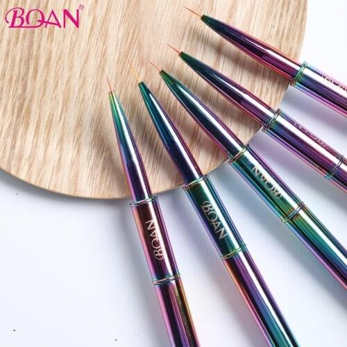 BQAN 1PC Multicolor Double Head Nail Brush Drawing Ultra-thin Liner Brush Painting Pen Gel Polish Nail Art Brush Manicure Tools