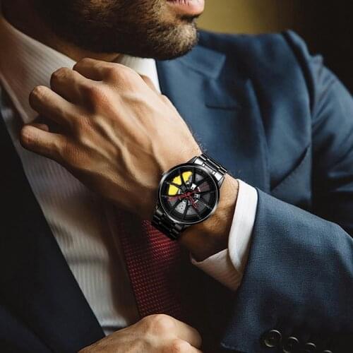 NIBOSI Men Watches Car Wheel Rim Hub Sport Male Clock Top Brand Luxury Waterproof Hollow Dial Dress Watch Men Relogio Masculino