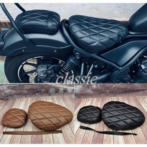 Front Driver Solo & Rear Passenger Saddle Seat Pad Covers For Honda Rebel CMX300 CMX500