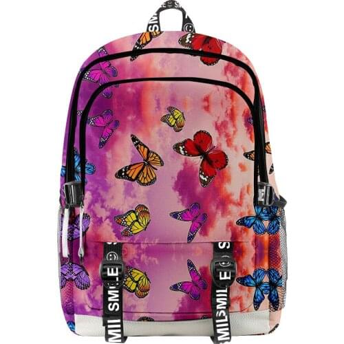 Butterfly 3D Color Printing Travel Outing Student Classroom School Bag For Men Women Teenage Fashion Backpack Travel Bag