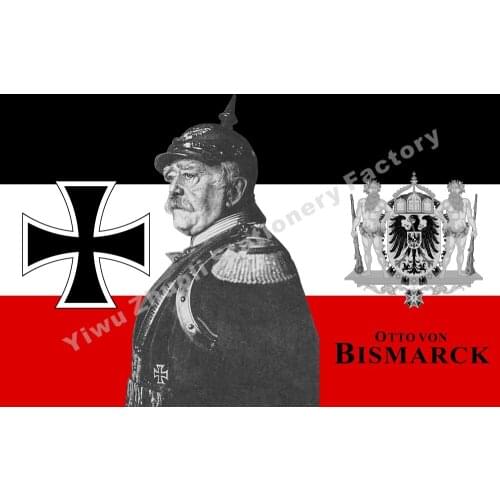 Germany Otto von Bismarck Flag 150X90cm (3x5FT) 120g 100D Polyester Double Stitched High Quality Banner Free Shipping