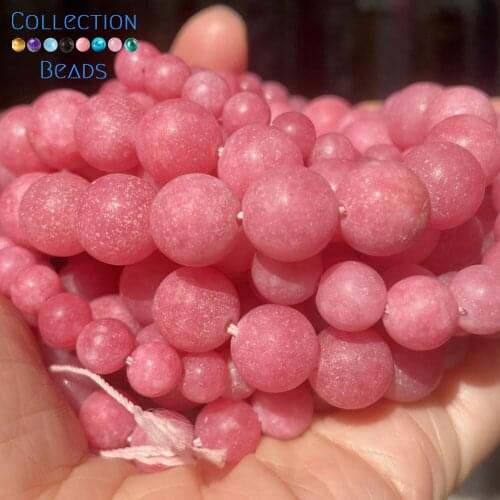 Natural Matte Red Stripe Stone Spacer Loose Round Bead For Jewelry Making 6-10 MM DIY Bracelets Accessories Wholesale 15"