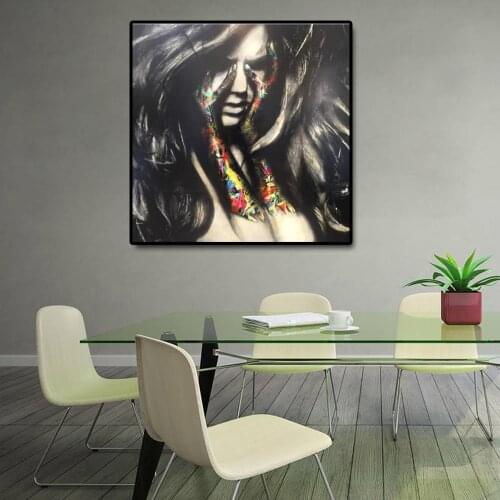 Modern Style Canvas Paintings Girl Who Hid Her Face Posters and Print Wall Art Picture for Living Room Home Cuadros Decoration