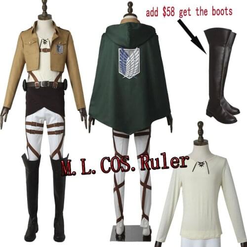 Anime Eren Yeager Cosplay Costume Scout Legion For Halloween Customize Free Shipping