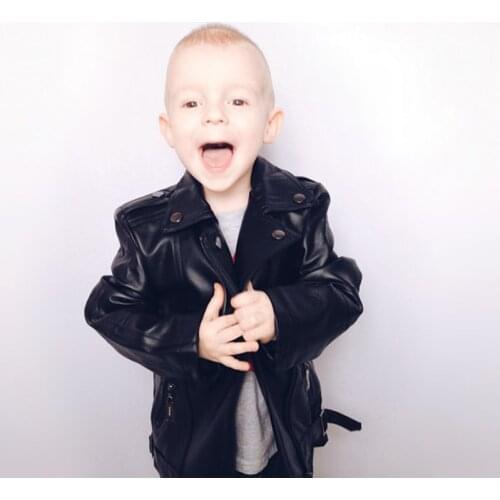 Boys leather jacket 1-7 years old baby childrens clothing boys girls long-sleeved pu clothes Spring jackets spring autumn