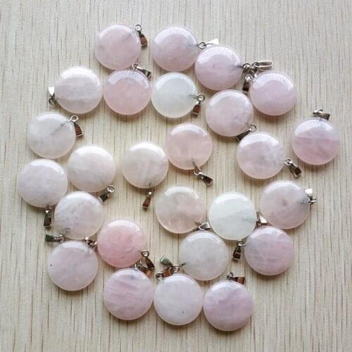 2018 Hot sell natural stone round shape charms pendants For jewelry making 50pcs/lot Wholesale free shipping