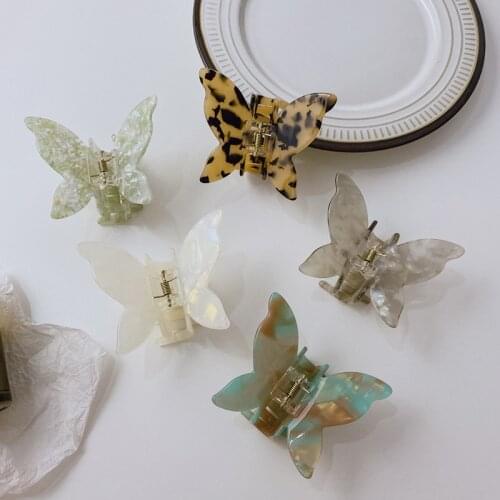 Small Hair Claw Clip Acetate Butterfly Hair Clip Claw Colorful Korean Hair Claw Clips for Girl