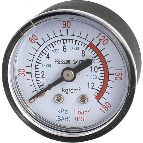 60PSI Side Mount 1/4" Inch Pipe Thread Manometer Mini Pressure Gauge Filter Water Air Oil Vacuum Tire Pressure Gauge Measuring