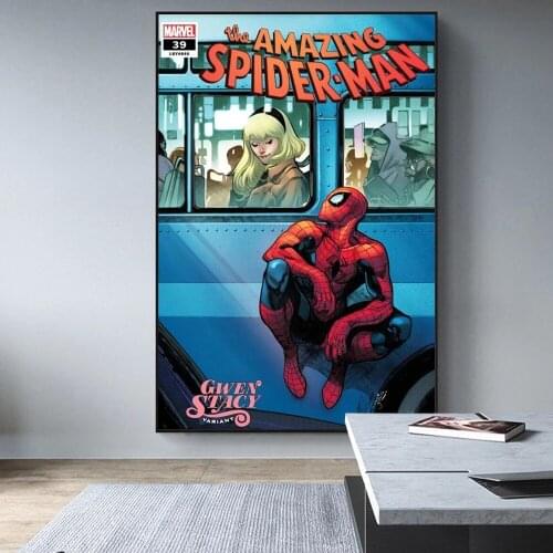 Marvel Anime Spiderman Comics Posters Superhero Character Canvas Painting Wall Art Prints Picture for Living Room Decor Cuadros