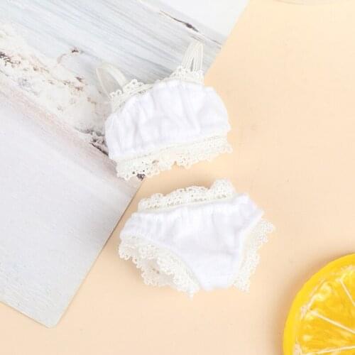 1:6 Dollhouse Miniatures Outfits White Underwear Camisole Doll Outfits Decor
