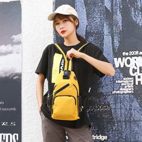 Fashion Women Oxford Cloth Shoulder Bag Large Capacity Solid Color Travel Backpack Waterproof Crossbody Chest Bag