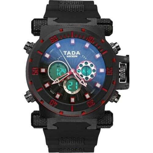 SHOCKYOU Wristwatch tada3ATM Wateproof Big Dial Watches Men Digital Quartz Dual Movement Men Military Watches Relogio Masculino