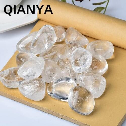 Natural Clear Crystal Quartz Gemstone Irregular Polished Rolling Stone Energy Healing Reiki Meditation Aquarium Stone Diy Decor