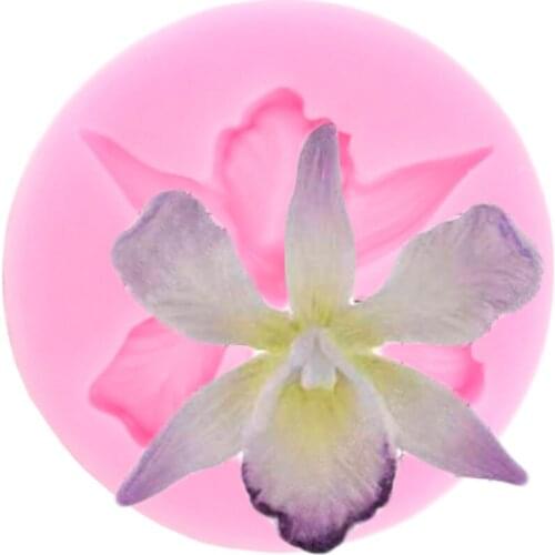 Orchid Silicone Mold Flower Chocolate Gumpaste Fondant Molds Cake Decorating Tools Cupcake Topper Polymer Clay Candy Resin Mould