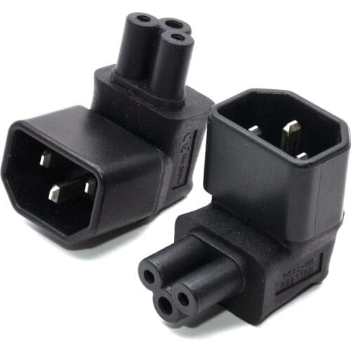 IEC C14 to C5 Power Plug Adapter Male to Female 90 degree Bend Converter For Notebook Charger