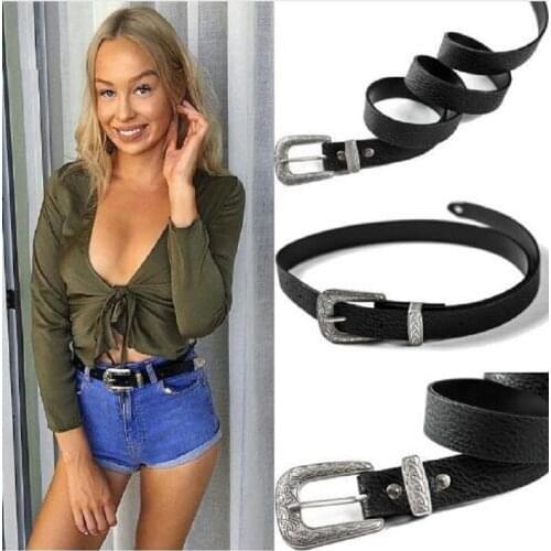New Fashion Women Waist Belt Lady Girl Vintage Metal Buckle Boho Leather Waistband