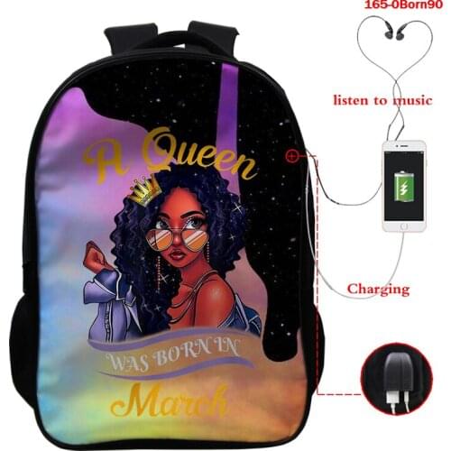 Queen Are Born In 3D Backpacks Galaxy Backpack New Kid Boy Girl School Gifts Laptop Rucksack Women Boys Girls Shoulder Bag Gifts