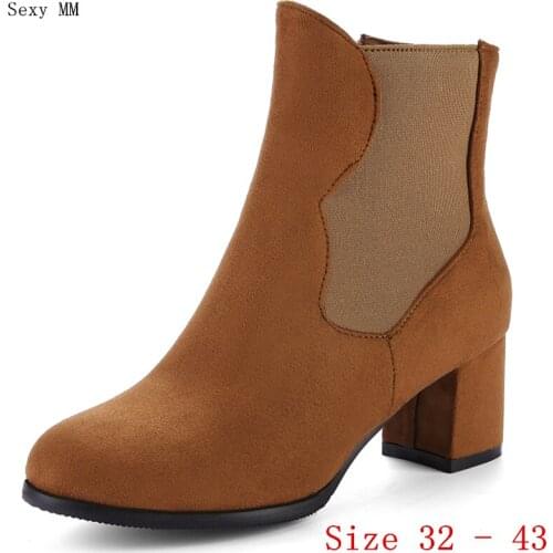 Spring Autumn High Heels Women Ankle Boots High Heel Shoes Woman Short Boots Small Plus Size 32 - 43