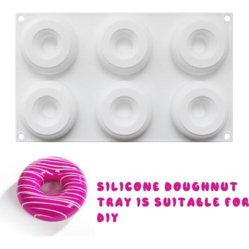 Silicone Doughnut Mold 6 Cavity Mousse Cake Mould DIY Dessert Baking Tray Jelly Pan Bakeware Cake Baking Utensils