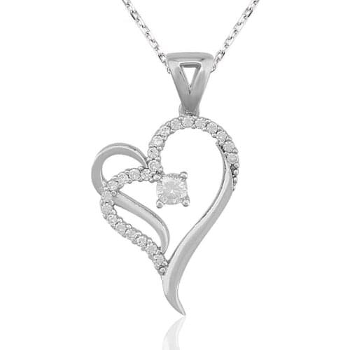 Tevuli 925 Sterling Silver Solitaire Heart Lady Necklace