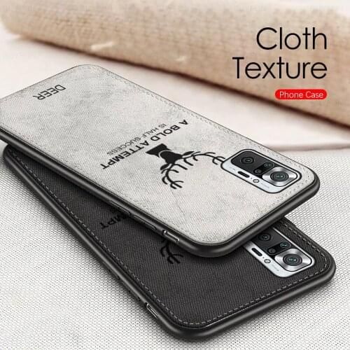 Derr Pattern Cloth Fabric Case For Xiaomi Note 10 Pro Redmy Note10 4G 10Pro Silicone Bumper Shockproof Protect Phone Cover Coque