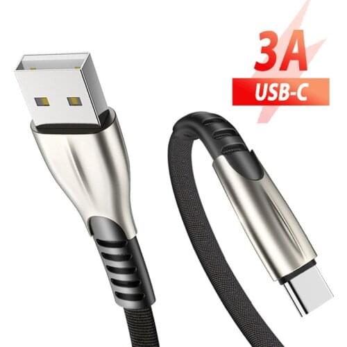 Usb Type C Cable Quick Charge QC 3.0 for huawei p30 p20 lite mate 30 20 honor 20 9x p smart z black shark 2 flat Noodle cable