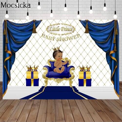 Vinyl Photography Background Royal Prince Luxury Birthday Party Baby Shower Decor Crown Banner Children Backdrop Photo Studio