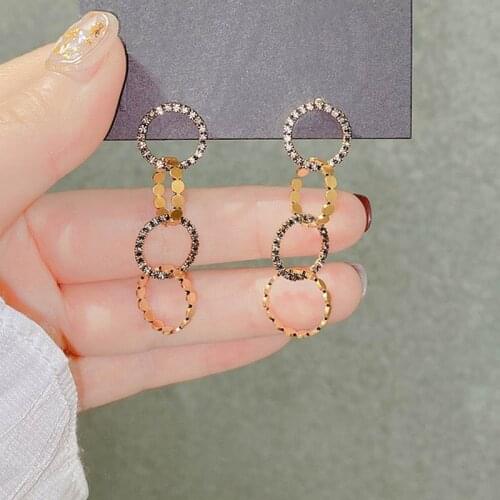 Vintage Multi Layers Circles Long Earrings Personality Statement New Jewelry Earings Wholesale