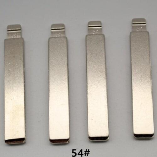 VVDI OEM 10Pcs 54# Metal Uncut Flip KD Remote Key Blade For Peugeot 307 (With Groove) Mid Slot