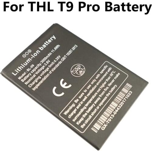 High Quality BL-09 Battery For THL T9 PRO mobile phone Replacement Batteries BL09 3000mAh Smartphone Batterie