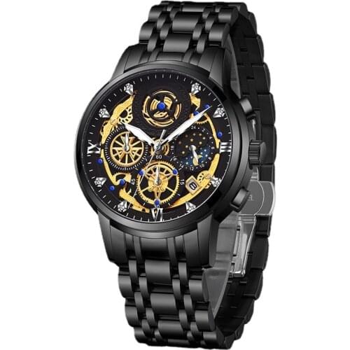 WISHDOIT Hollow Carved Quartz Watch Mens Watch Mens 2021 New Watch German Registered Genuine Brand