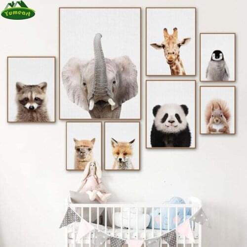 YUMEART Cartoon Alpaca Zebra Deer Panda Fox Animal 5D Diy Diamond Painting Embroidery Mosaic Full Square Drill Kids Room Decor