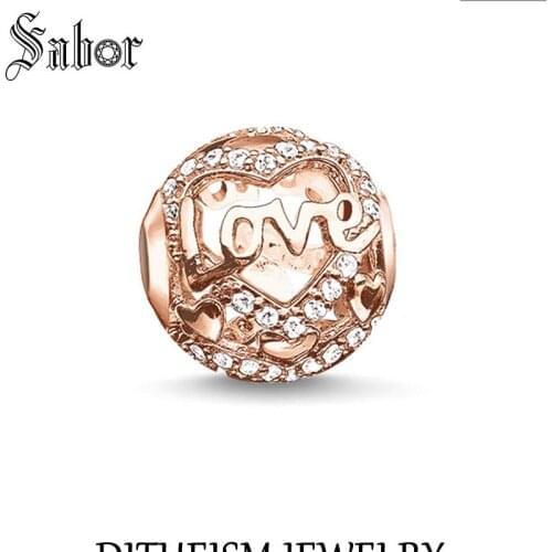 Jewellery DIY Beads Love Charm 2020 New silver colour jewelry Romantic Gift Women Girl Fit Bracelets Necklace Choker thomas
