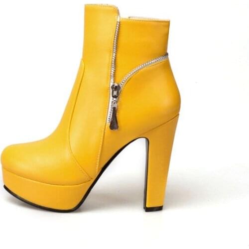 Big Size 9 10 11-19 boots women shoes ankle boots for women ladies boots shoes woman winter Side zipper thick sole