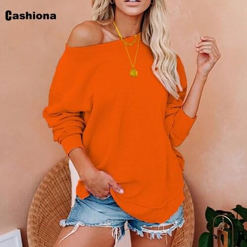 Fashion 2020 autumn sweatshirts Women clothing solid color Long sleeve pullovers sweatshirt casual loose shirt streetwear femme