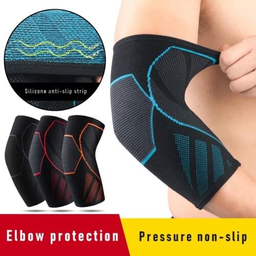 Sports Elbow Pad Knitting Non-slip Pressure Elbow Cover Basketball Badminton Tennis Fitness Protective Gear 1PCS Elbow Care