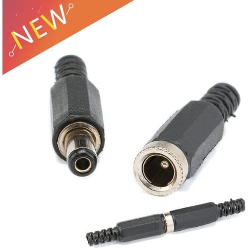 10PCS DC Power Connector pin 2.1x5.5mm Female Plug Jack + Male Plug Jack Socket Adapter