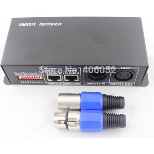 10pcs/lot wholesale DC12V -24V DMX512 decoder 4CH led controller for RGB LED strip