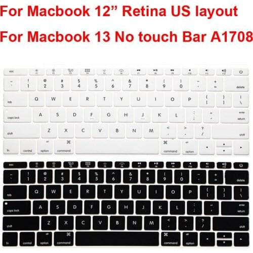 10pcs For Macbook Pro 13 No Touch Bar A1708 Keyboard Cover Skin Protector US style Keyboard Guard Shell for Macbook Retina 12"