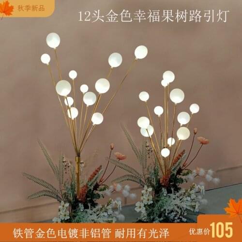 4pcs Luxury Bubble Shape Lights stand Wedding Gold Lead Road for Wedding party event home Decoration Aisle Stand