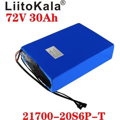 LiitoKala 72V 30Ah battery 72V electric bicycle battery 72V 2000W electric scooter battery 72V lithium battery pack with 30A BMS