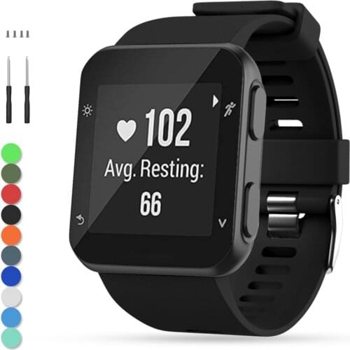 EiEuuk Accessory Soft Silicone Gel Replacement Bracelet Wriststrap Watchband for Garmin Forerunner 35 GPS Smartwatch