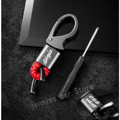 Motorcycle Accessories Keyring Metal Key Ring Keychain Private custom For Kawasaki Ninja 250 300 400 650 2010-2020 Accessories