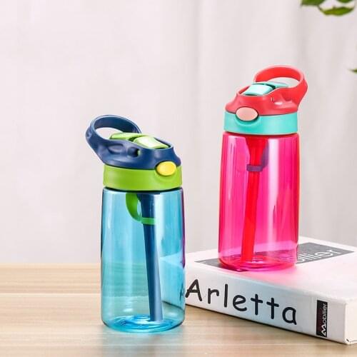 New Fashion 450ML Creative Cartoon Baby Kids Feeding Cups with Straws Cups Leakproof Water Bottles Outdoor Portable Kids Cups
