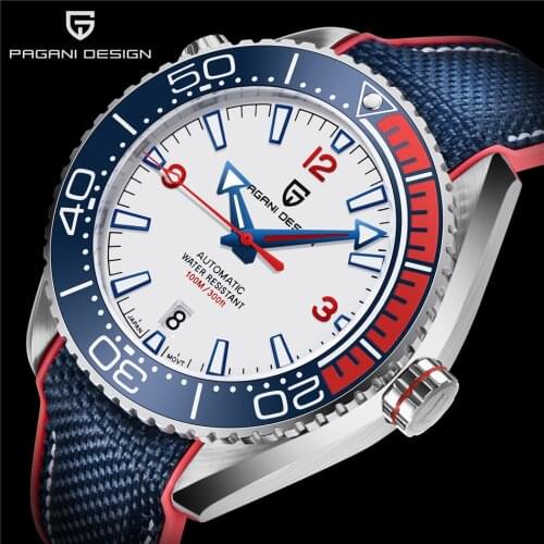 PAGANI DESIGN Men Automatic Mechanical Watch Ceramic Bezel 100M Waterproof NH35A Movement Sapphire Glass Men Mekaniska klockor