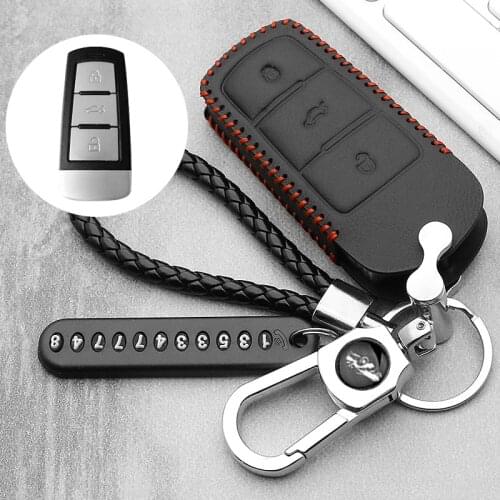 Genuine Leather Car Key Cover Case For Volkswagen Golf 4 5 6 7 MK7 Passat CC Passat B6 B7 B8 Passat 3C CC Magotan R36 B5 B7L
