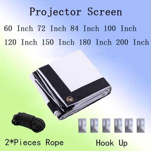 Thinyou simple Projector screen Folding soft outdoor HD curtain 60inch72inch84inch100inch120inch150inch180inch200inch inch 16:9