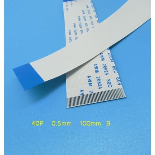 10pcs FFC FPC flat line flexible cable 0.5mm pitch 40 pin B Reverse Length 100mm 10cm Ribbon Flex Cable AWM 20624 80C 60V VW-1