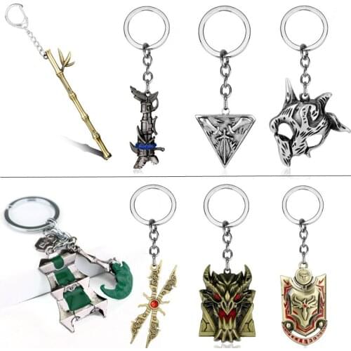 Hot Cames Jewelry Keychain LOL Weapon Model Key Chain Metal Charm Key Ring collection Gift llaveros